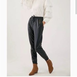 Anthropologie Faisa Faux Leather Jogger Pants